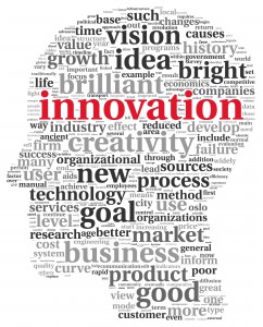 Innovation and technology concept  in tag cloud