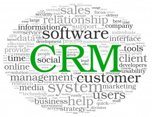 Customer Relationship Management System CRM in word tag cloud