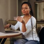 a woman using her credit card online