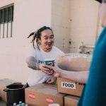 a man donating a good